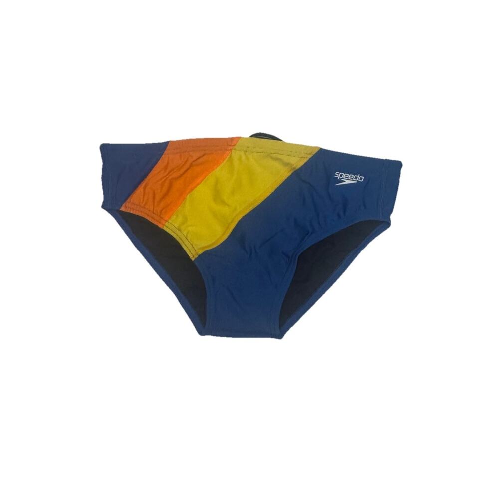 Speedo Eco Endurance Swim Brief Mens Size 34 Vibrant Orange Blue NWT